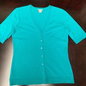 Anne Taylor.  Short Sleeve Cardigan